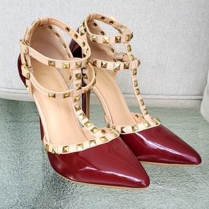 Patent Burgundy Heels